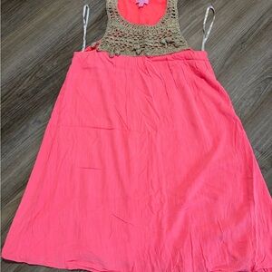 Lilly Pulitzer Coral and Gold Tassel Shift Dress